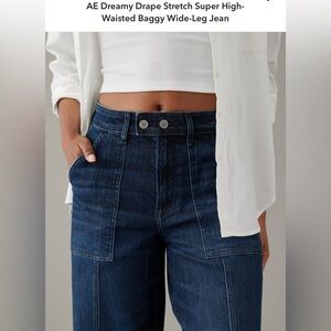 NWT AE Women’s Super High-Rise Dreamy Drape Baggy Wide Leg Jeans